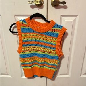 Colorful Knit Sleeveless Sweater